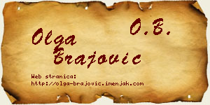Olga Brajović vizit kartica